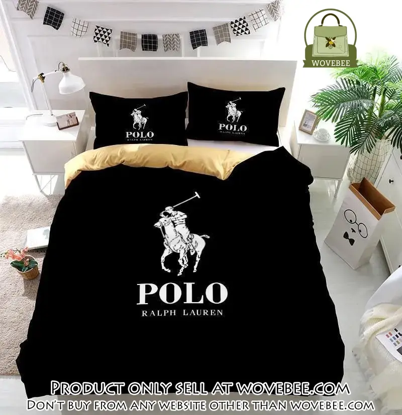 Ralph lauren black fashion luxury brand premium bedding set home decor wvb4823102